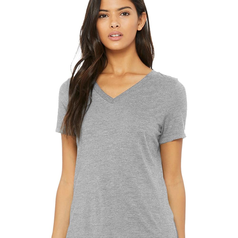 Women's Relaxed Heather CVC V-Neck Tee - 6405CVC