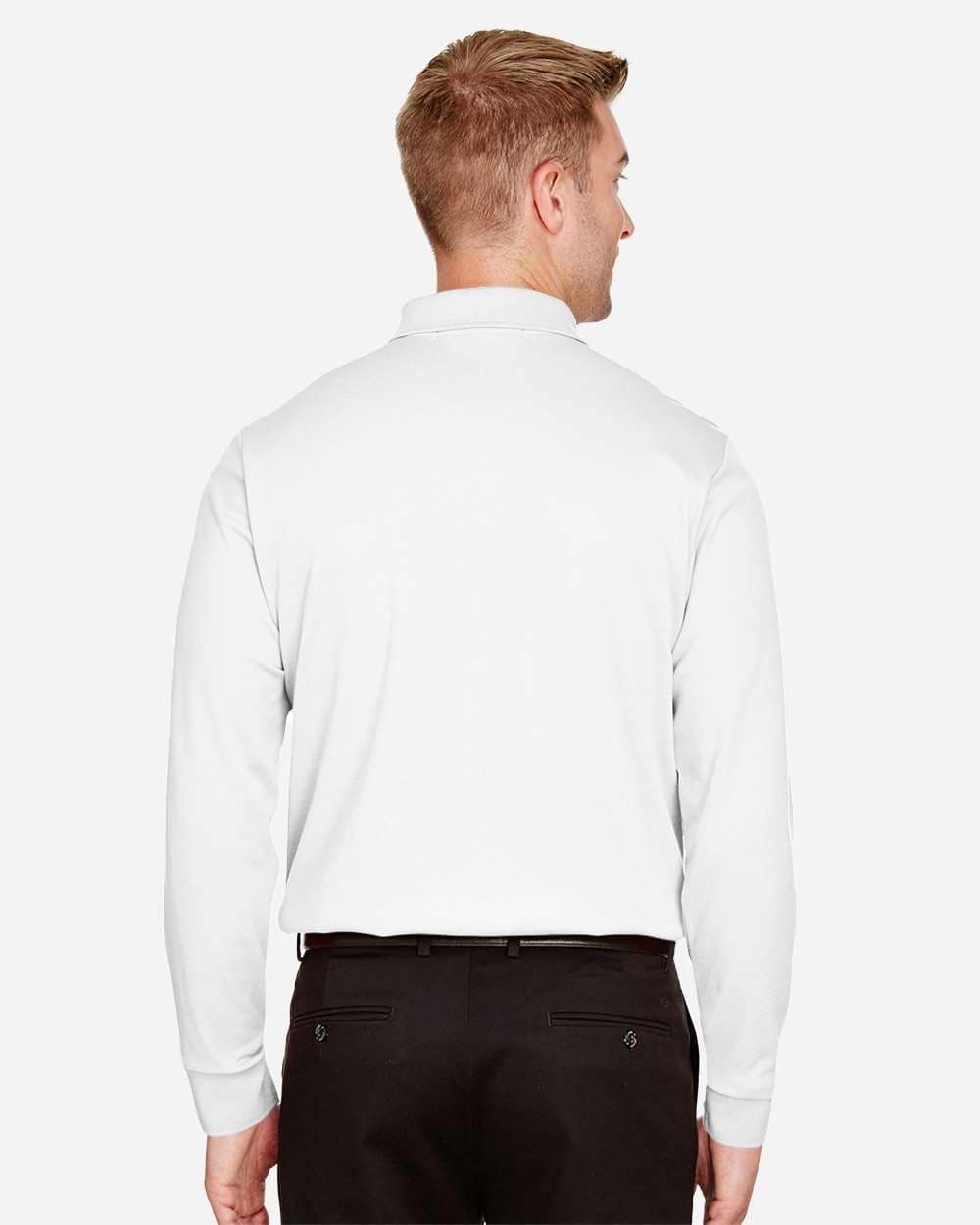 Men's CrownLux Performance® Plaited Long Sleeve Polo - DG20L - Image 3