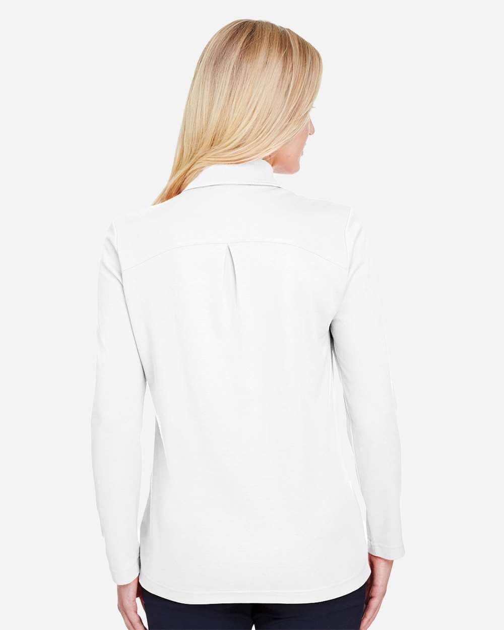 Women's CrownLux Performance® Plaited Long Sleeve Polo - DG20LW - Image 3